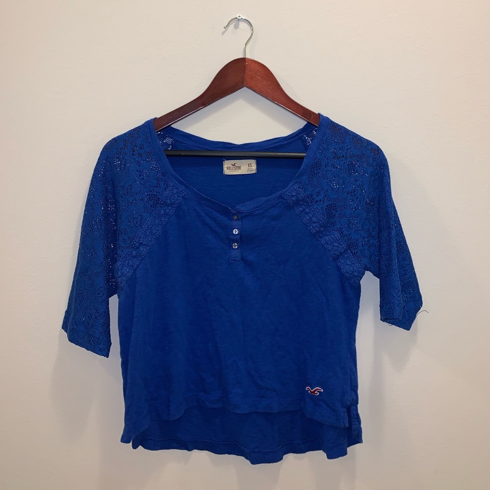 Hollister Dark Blue Short Sleeve Top size XS - Picture 4 of 10